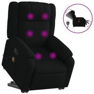 vidaXL Electric Stand Up Massage Recliner Chair Black