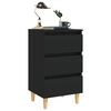 vidaXL Bed Cabinet Black Engineered wood, solid eucalyptus wood Medium