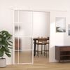vidaXL Sliding Door Frosted ESG Glass and Aluminum 29.9"x80.7" White
