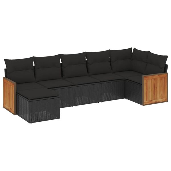vidaXL Garden Sofa Set Black PE rattan Large Modular Garden Sofa Set