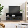 vidaXL TV Cabinet Black Engineered wood, iron 40.2 in wide TV Cabinet