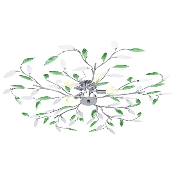 vidaXL Ceiling Lamp Green, Chrome Chrome, Acrylic Medium Lights