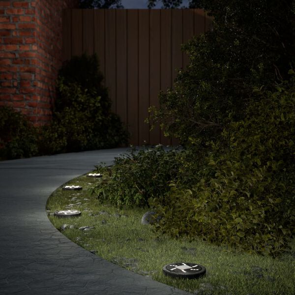 vidaXL Solar Ground Light Set of 4 Black ABS plastic and PP plastic