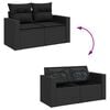 vidaXL Garden Sofa Set Black