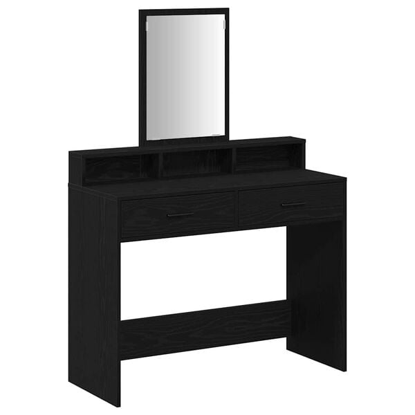 vidaXL Dressing Table with Drawer Black Oak 39.37 x 16.14 x 55.12 in