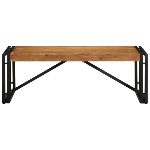 vidaXL Coffee Table Natural wood color Solid acacia wood, powder-coated iron