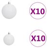 vidaXL Artificial Pre-lit Christmas Tree with Ball Set Green 70.9" PET