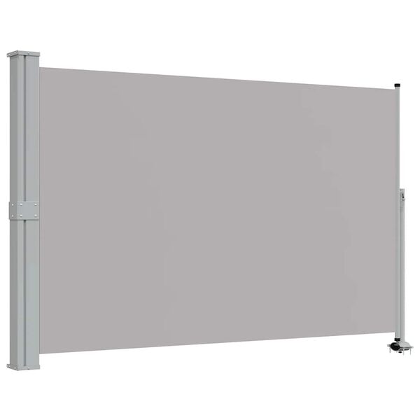 vidaXL Side Awning Grey Polyester with PU coating, Iron 63.0 x 118.1 in