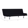 vidaXL Sofa Bed Black Wooden frame Standard