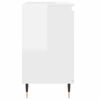 vidaXL Bathroom Cabinet Glossy White Engineered Wood, Metal Medium