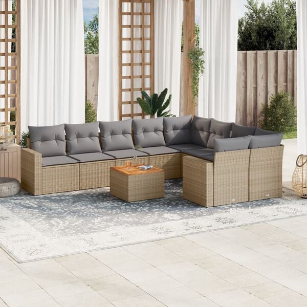 vidaXL Garden Sofa Set Beige