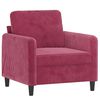 vidaXL Sofa Chair with Footstool Wine Red 23.6" Velvet