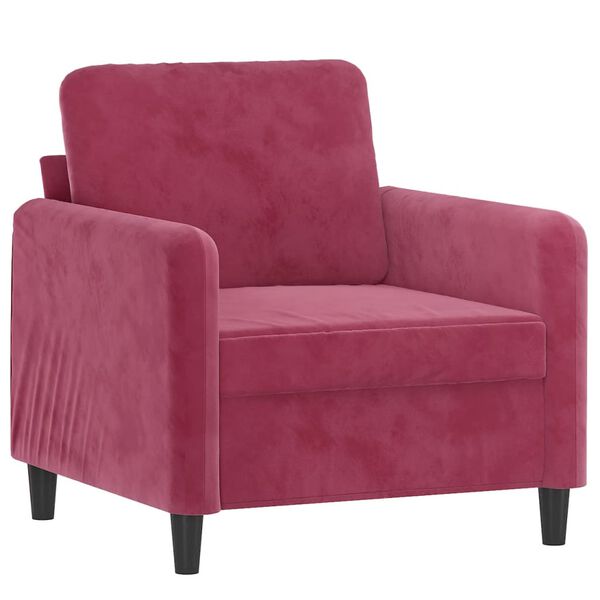 vidaXL Sofa Chair with Footstool Wine Red 23.6" Velvet
