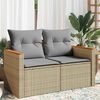 vidaXL Garden Sofa Beige Poly Rattan Standard Size Modular