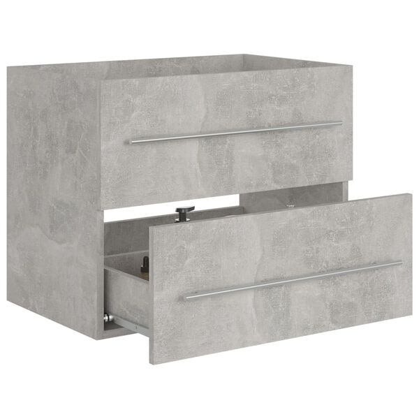 vidaXL Sink Cabinet Concrete Gray 23.6"x15.2"x18.9" Engineered Wood
