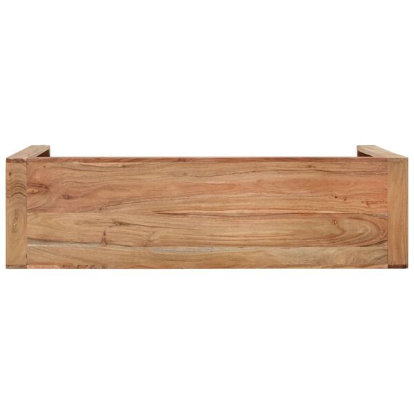 vidaXL Console Table Natural Wood Solid Acacia Wood 43.3 x 11.8 x 29.9 in