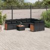 vidaXL Garden Sofa Set Black