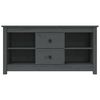 vidaXL TV Cabinet Grey Solid Pine Wood TV Cabinet Rectangular Modern