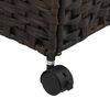 vidaXL Laundry Basket with Wheels Dark Brown 23.6x13.8x23.8" Rattan