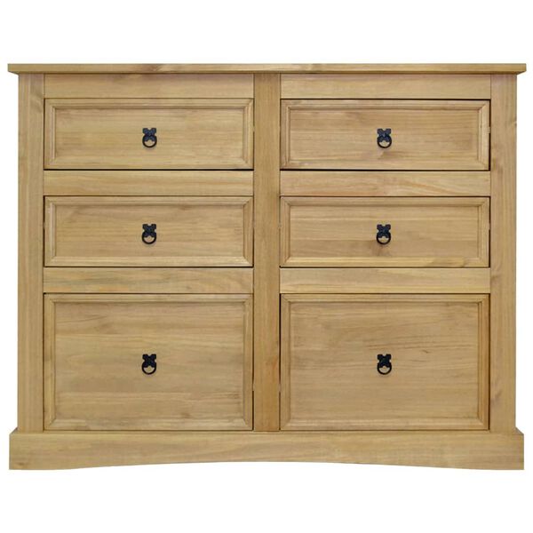 vidaXL Sideboard Brown Solid Pine Wood 43.3 x 16.9 x 31.9 in