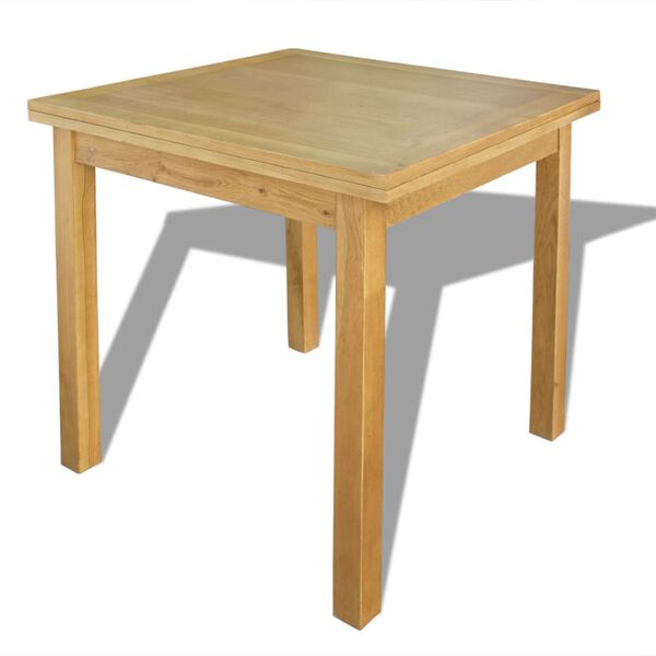 vidaXL Extendable Table Oak Solid Oak, MDF veneer, Plywood Medium