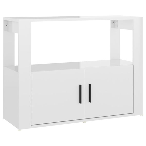 vidaXL Sideboard High gloss white Engineered wood Medium Sideboard