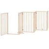 vidaXL Dog Gate with Door Foldable 6 Panels 118.1 " Poplar Wood