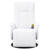 vidaXL Massage Recliner Chair with Footrest White Faux Leather