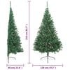 vidaXL Artificial Half Christmas Tree Green PVC, Steel Large Foldable