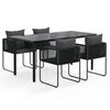 vidaXL Garden Dining Set Black PE Rattan Standard Durable