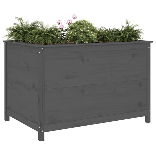 vidaXL Patio Raised Bed Grey 119,5x82,5 x 30.7 " Solid Wood Pine