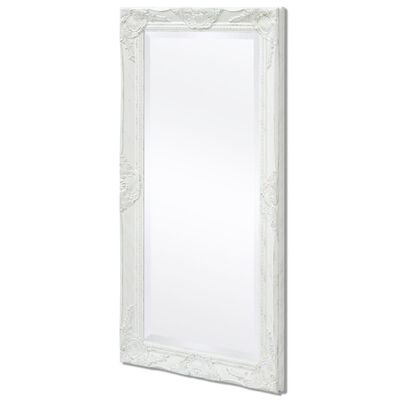 vidaXL Wall Mirror Baroque Style 39.4"x19.7" White