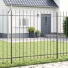 vidaXL Garden Fence 8 pcs Grey 44.62 x 4.92 ft Powder-coated Steel