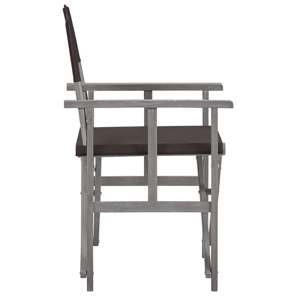 vidaXL Director Chair Set of 2 Grey wash and black
