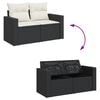 vidaXL Garden Sofa Set Black PE rattan Large Modular Garden Sofa Set