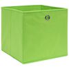 vidaXL Storage Box Set of 4 Green Non-woven fabric 11 in Foldable
