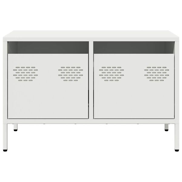 vidaXL TV Cabinet White Cold-rolled steel 26.8 in x 15.4 in x 17.1 in