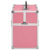 vidaXL Make-up Case 15.0x9.1x13.4" Pink Aluminium