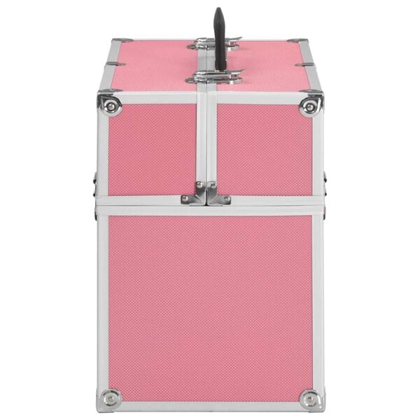 vidaXL Make-up Case 15.0x9.1x13.4" Pink Aluminium