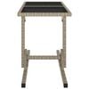 vidaXL Outdoor Table Beige Poly rattan, powder-coated steel, glass