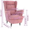 vidaXL Armchair Pink Velvet (100% polyester), plywood Medium Armchair