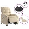 vidaXL Electric Stand Up Massage Recliner Chair Cream Polyester Standard