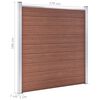 vidaXL WPC Fence Set 8 Square + 1 Slanted 584.3"x73.2" Brown