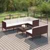 vidaXL Garden Lounge Set Brown PE rattan Large Modular