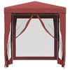 vidaXL Party Tent with 4 Mesh Sidewalls Red 6.6'x6.6' HDPE