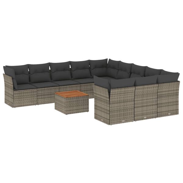 vidaXL Garden Sofa Set Grey