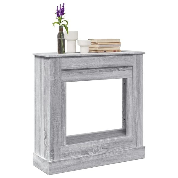 vidaXL Fireplace Surround Grey Sonoma 35.4x11.8x35.4" Engineered Wood