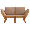vidaXL Garden Bench Taupe Solid acacia wood, 100% polyester Large