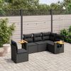 vidaXL Garden Sofa Set Black PE rattan Medium Adjustable Feet