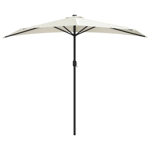 vidaXL Garden Parasol Sand Polyester fabric, Aluminum pole, Steel ribs
